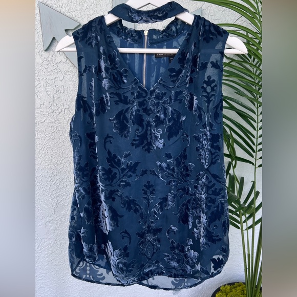 NWOT White House Black Market Salma Velvet Burnout Shell M Petite Size Sold Out - Picture 6 of 15